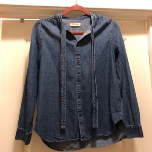 Madewell denim tie top